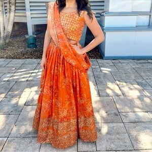Orange lehenga, great condition, worn once